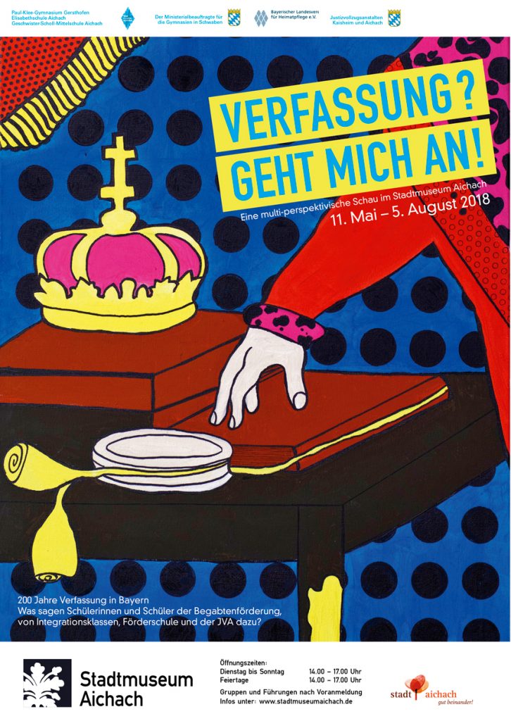 Plakat zur Ausstellung "Verfassung? geht mich an!